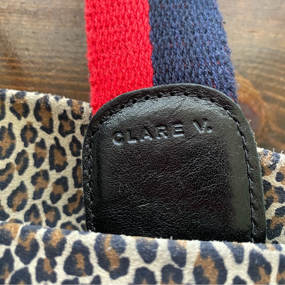 SOLD - CLARE V leopard cheetah suede leather tote bag with detachable strap. - Picture 6 of 13